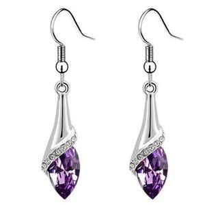 Women Lady Crystal Marquise Cut Teardrop Wedding Earrings Gift PP